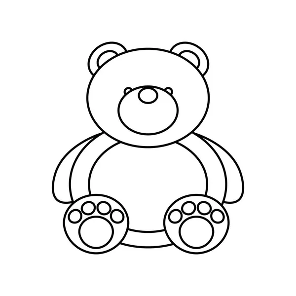 Bear Teddyspielzeug Ikone isoliert — Stockvektor