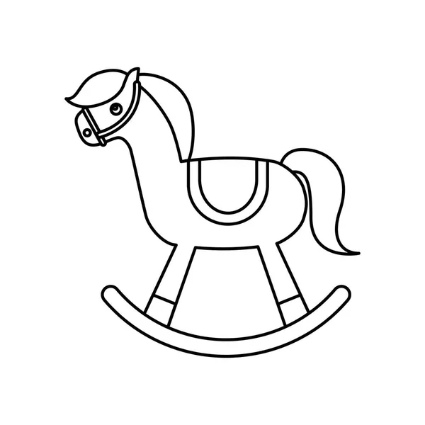 Άλογο εικονίδιο ξύλινο παιχνίδι — Διανυσματικό Αρχείο