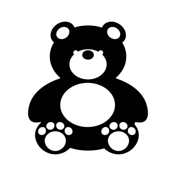 Bear teddy toy isolated icon — Stock Vector