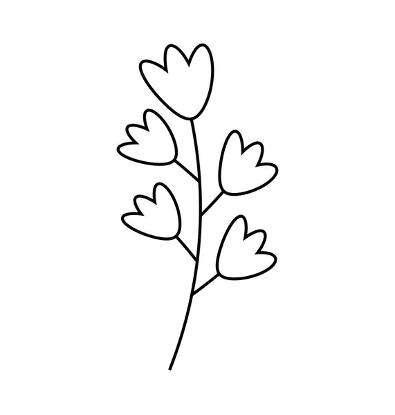 Floral decoratieve geïsoleerde pictogram — Stockvector