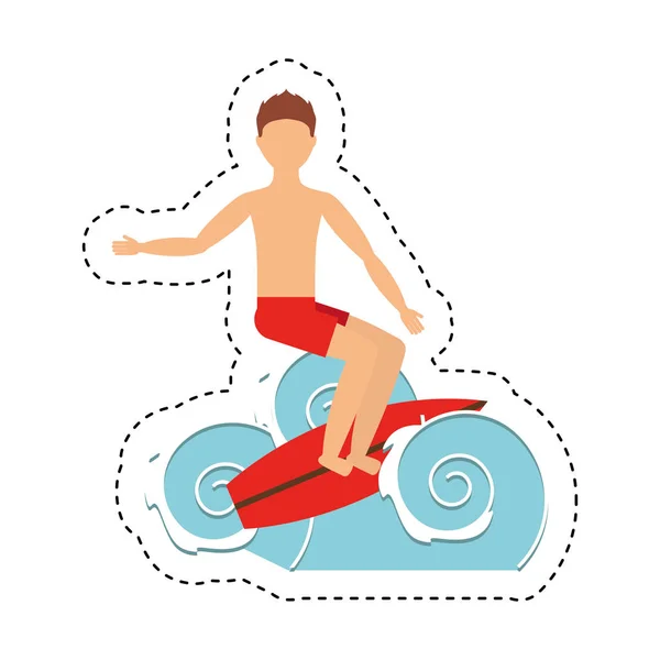 Surf boarding extreme sport — Stockvector