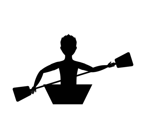 Kayak icône du sport extrême — Image vectorielle