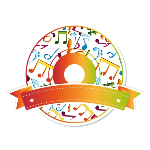 Vinyl retro music icon — Stock Vector