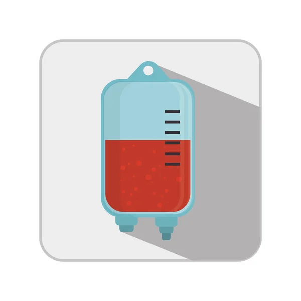 Bolsa de sangre icono de donación — Vector de stock