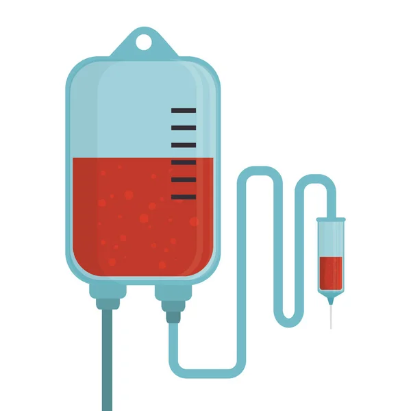 Bolsa de sangre icono de donación — Vector de stock