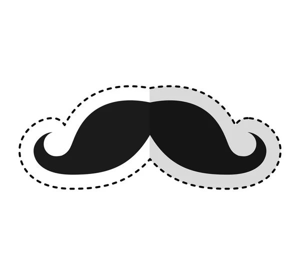 Silhouette moustache icône isolée — Image vectorielle