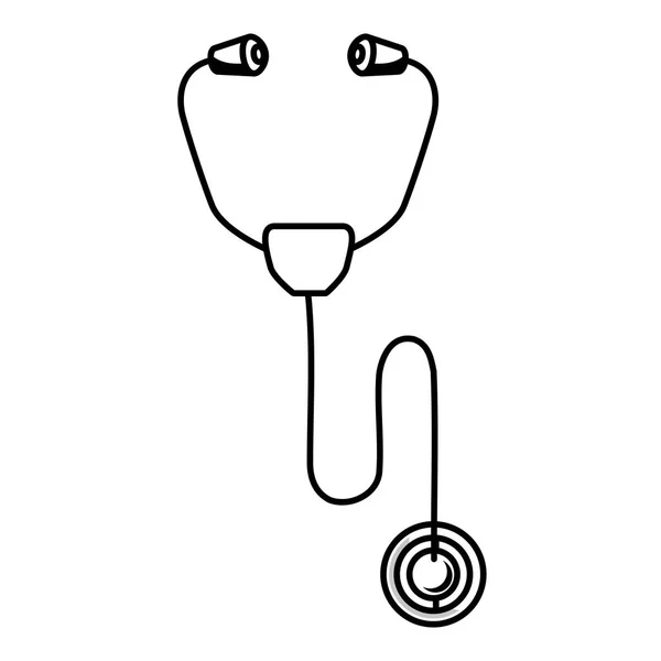 Stethoscope medical isolated icon — Stock Vector