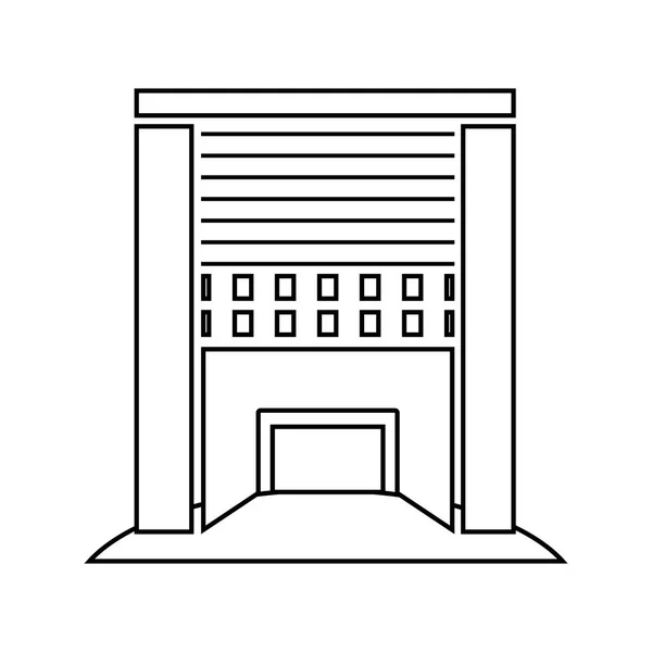 Ikona vnější roztomilý budovy — Stockový vektor
