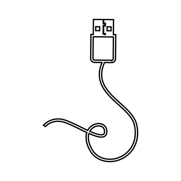 Usb ikon sambungan kabel - Stok Vektor