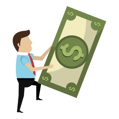 Fatura para izole simgesi olan kişi