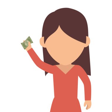 Fatura para izole simgesi olan kişi
