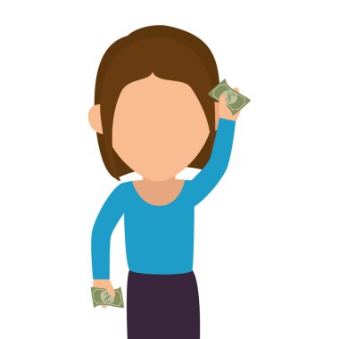 Fatura para izole simgesi olan kişi