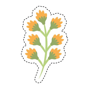 Sevimli çiçek izole simgesi