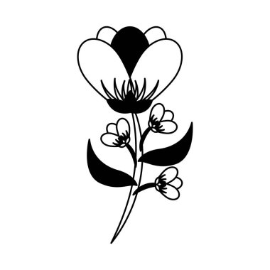 Sevimli çiçek izole simgesi