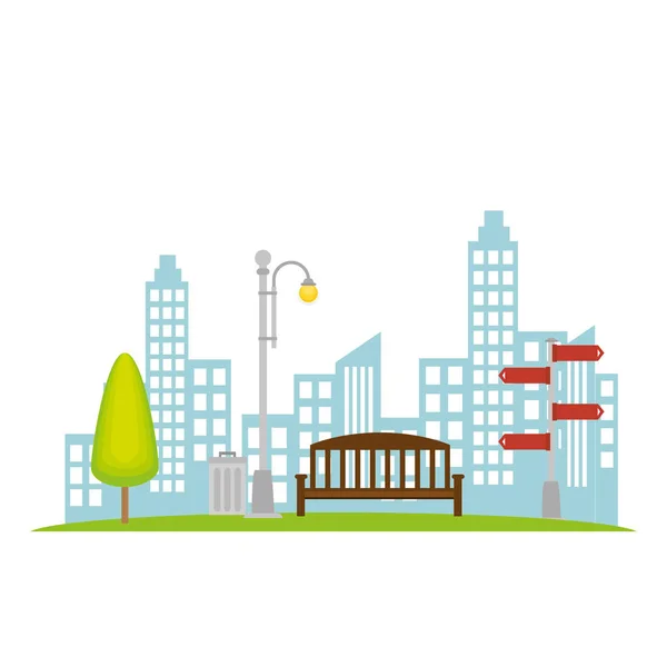 Stadsgezicht gebouwen skyline pictogram — Stockvector