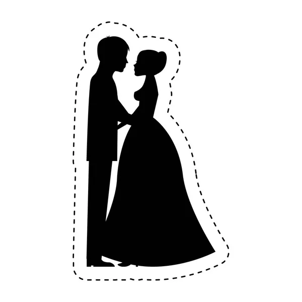 Couple of newlyweds character — Stock Vector