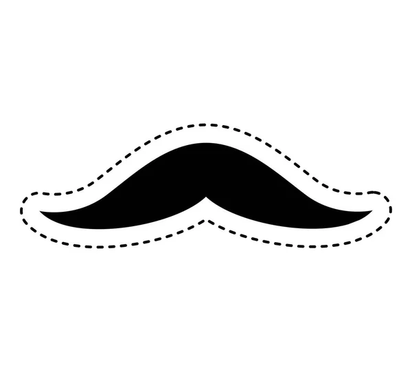 Silhouette moustache icône isolée — Image vectorielle