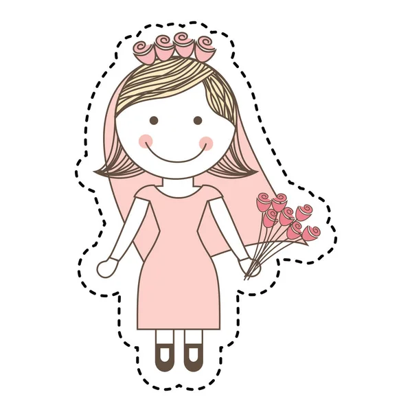 Newly married woman character — Stock Vector