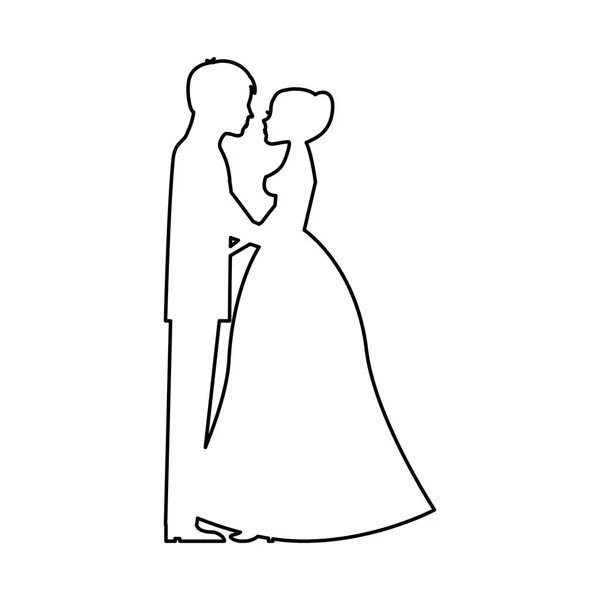 Couple de jeunes mariés caractère — Image vectorielle