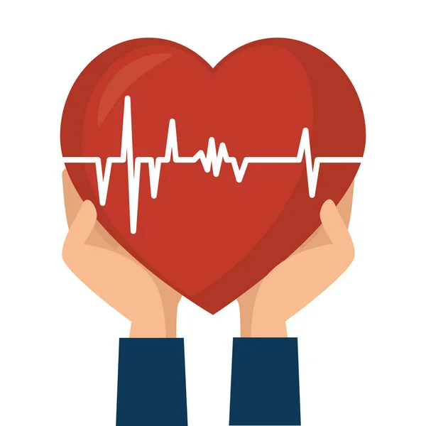 Izolované ikony srdce péče — Stockový vektor