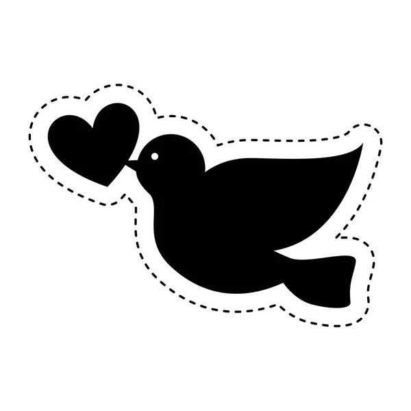 Taube mit Herz — Stockvektor