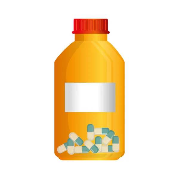 Botella de medicamento icono aislado — Vector de stock