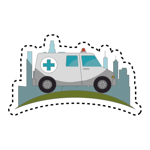 Ambulancia icono del vehículo de emergencia — Vector de stock