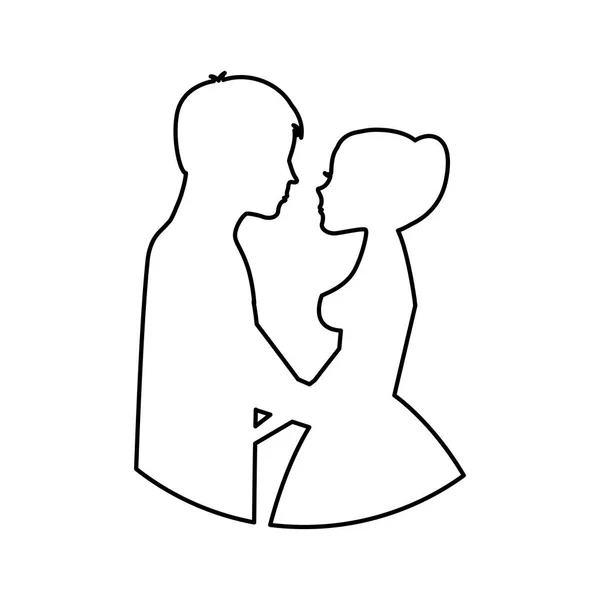 对夫妇的新婚夫妇字符 — 图库矢量图片