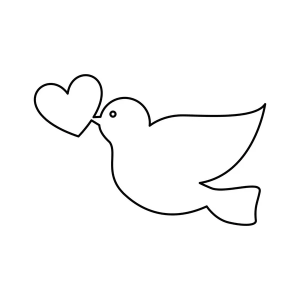 Dove with Heart Icon — стоковый вектор