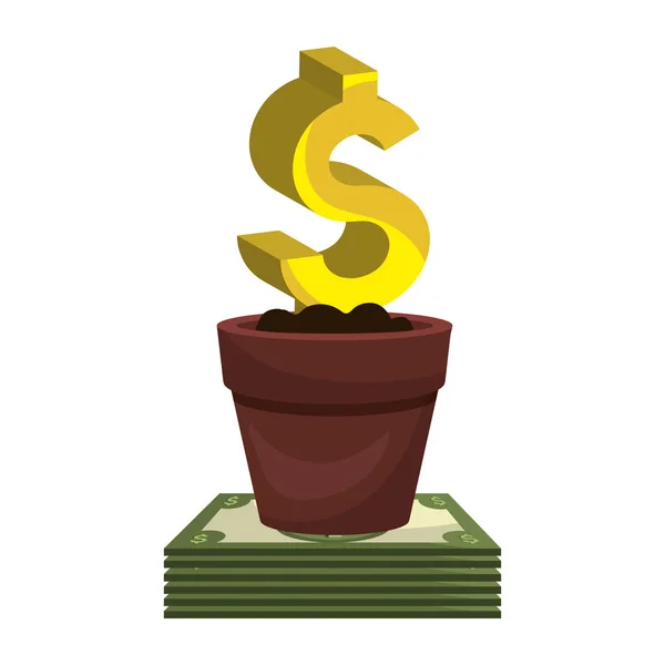 Pieniądze roślin z monet — Wektor stockowy