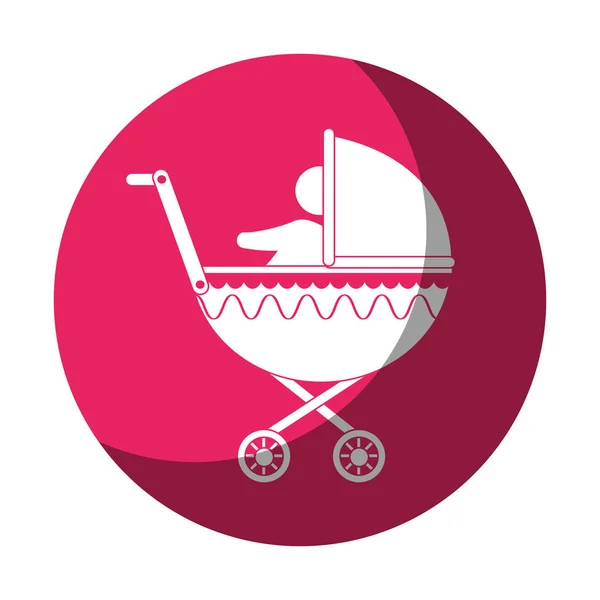 Vagn baby siluett ikonen — Stock vektor