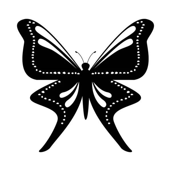 Lindo icono de mariposa aislada — Vector de stock