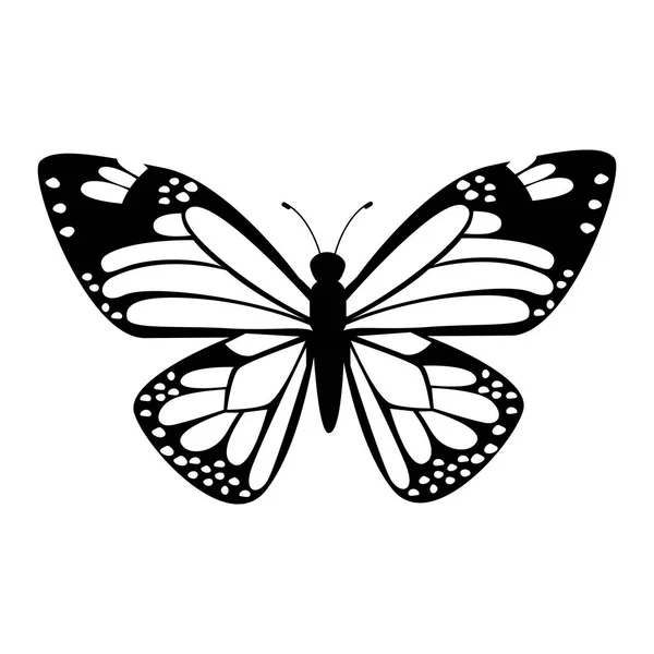 Lindo icono de mariposa aislada — Vector de stock