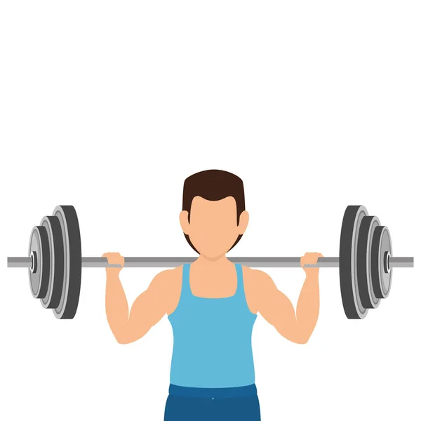 Weight lifting fitness lifestyle — Stock Vector