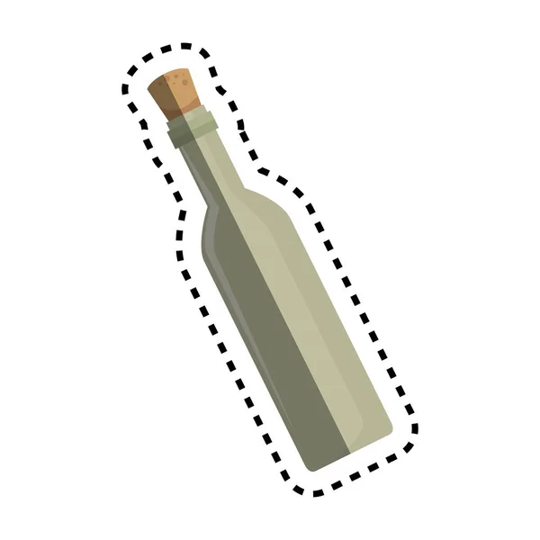 Vino botella cocina herramienta aislado icono — Vector de stock