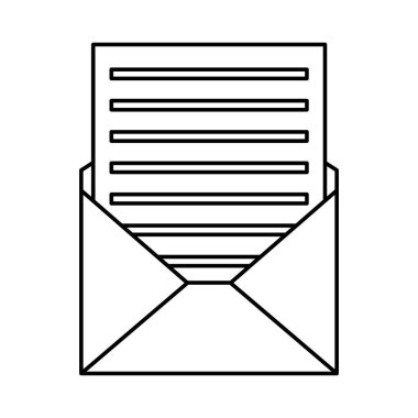 Zarf posta izole simgesi