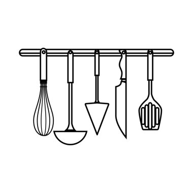 çatal bıçak takımları mutfak aracı izole Icon set