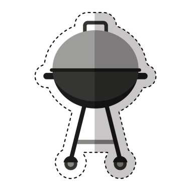 mangal barbekü izole simgesi