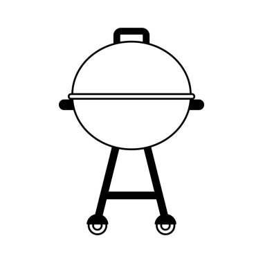 mangal barbekü izole simgesi