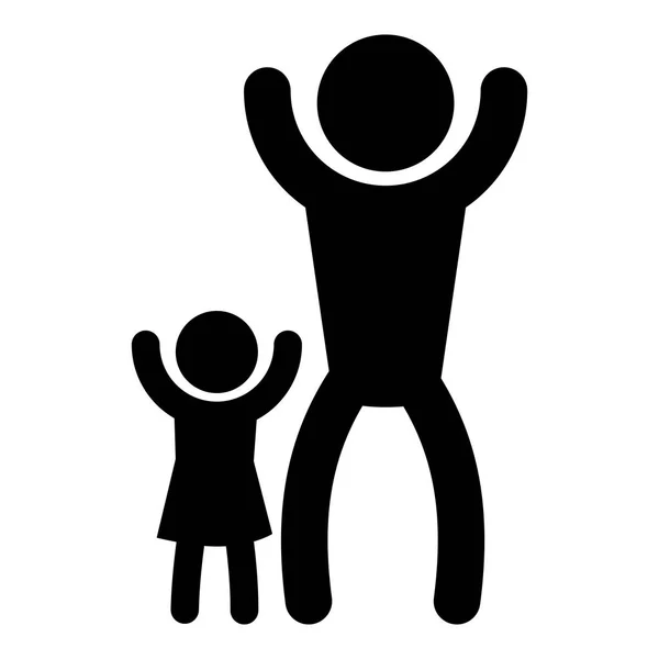 Gelukkig familieleden silhouet — Stockvector