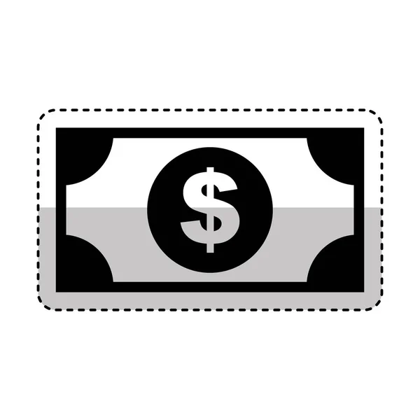 Bill dollar isolated icon — Stock Vector