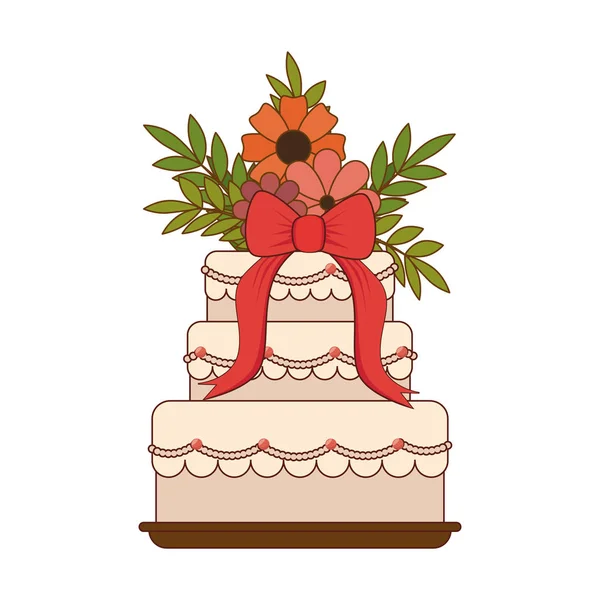 Sweet cake love celebration — Stock Vector