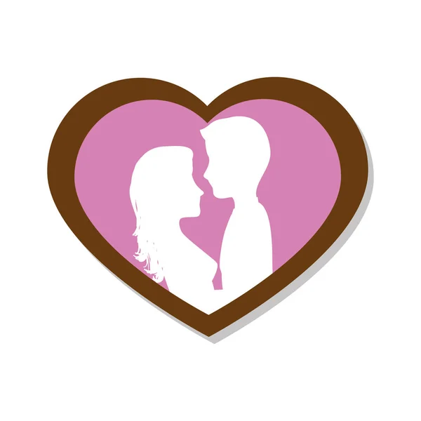 Couple love card icon — Stock Vector