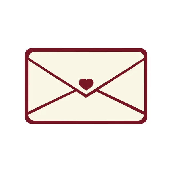 Zarflar aşk kartı simgesi — Stok Vektör