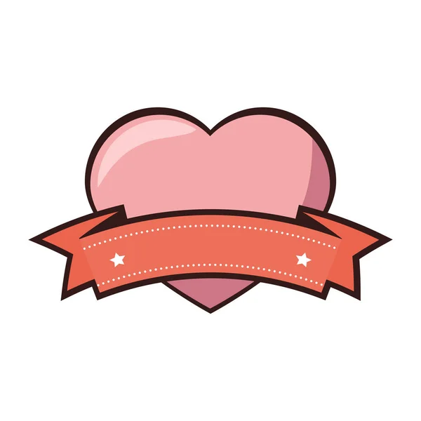 Kalp aşk kartı simgesi — Stok Vektör
