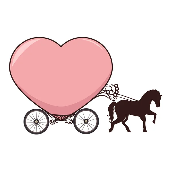 At arabası romantik kartı — Stok Vektör