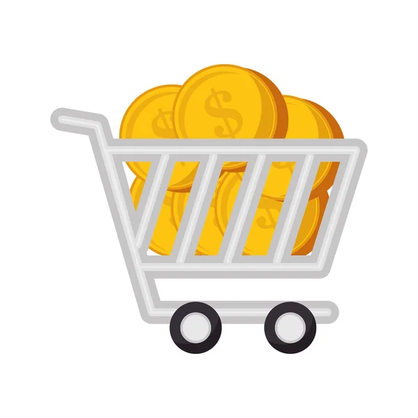 Carrito de compras icono comercial — Vector de stock