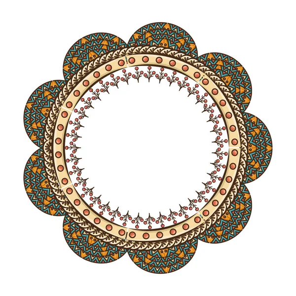 Arte mandala icono decorativo — Vector de stock