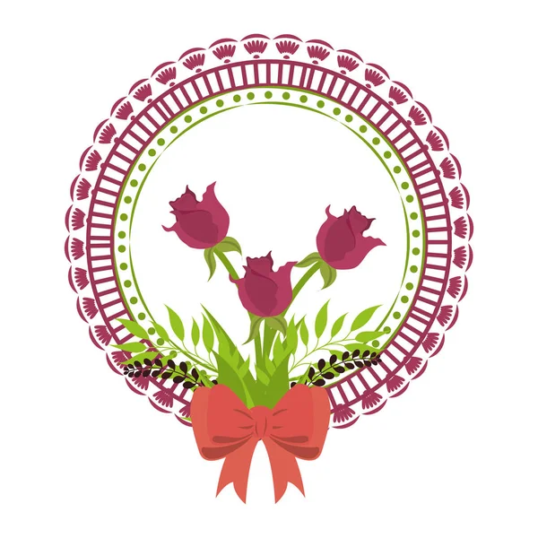 Kwiatowy Ładna ramka dekoracyjna — Wektor stockowy