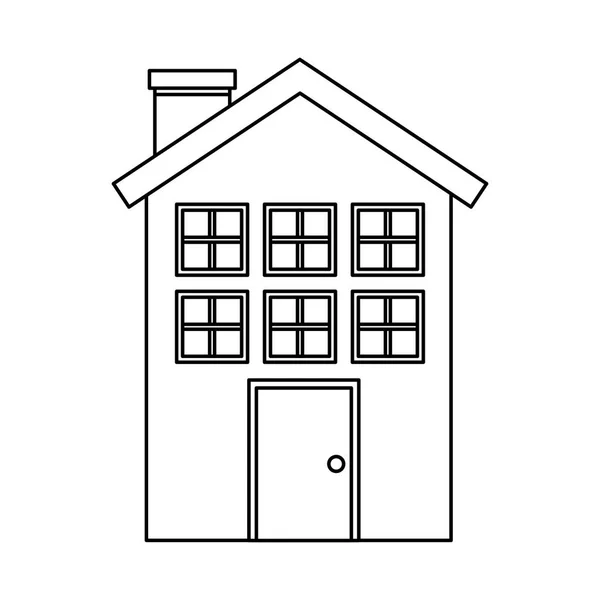 Exterior building isolated icon — Stock Vector